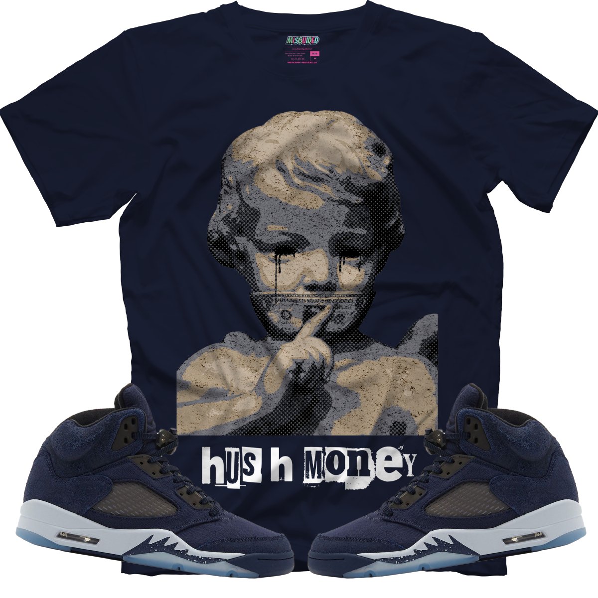 Hush Money (Air Jordan 5 Midnight Navy) T-Shirt - Misguided