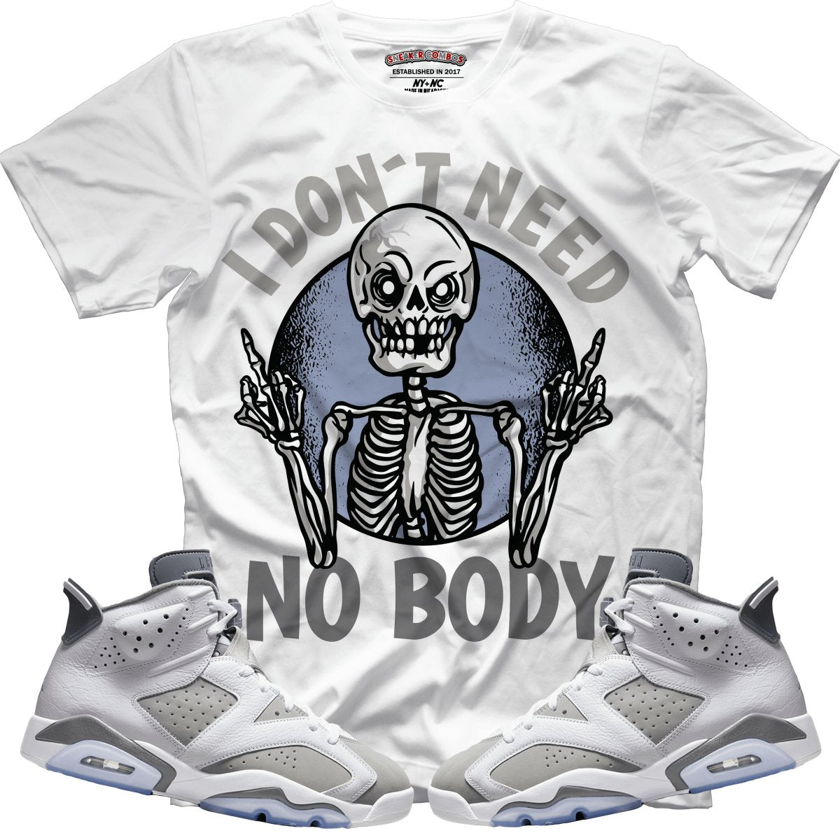 I Don't Need No Body (Retro 6 Cool Grey) T-Shirt - Misguided