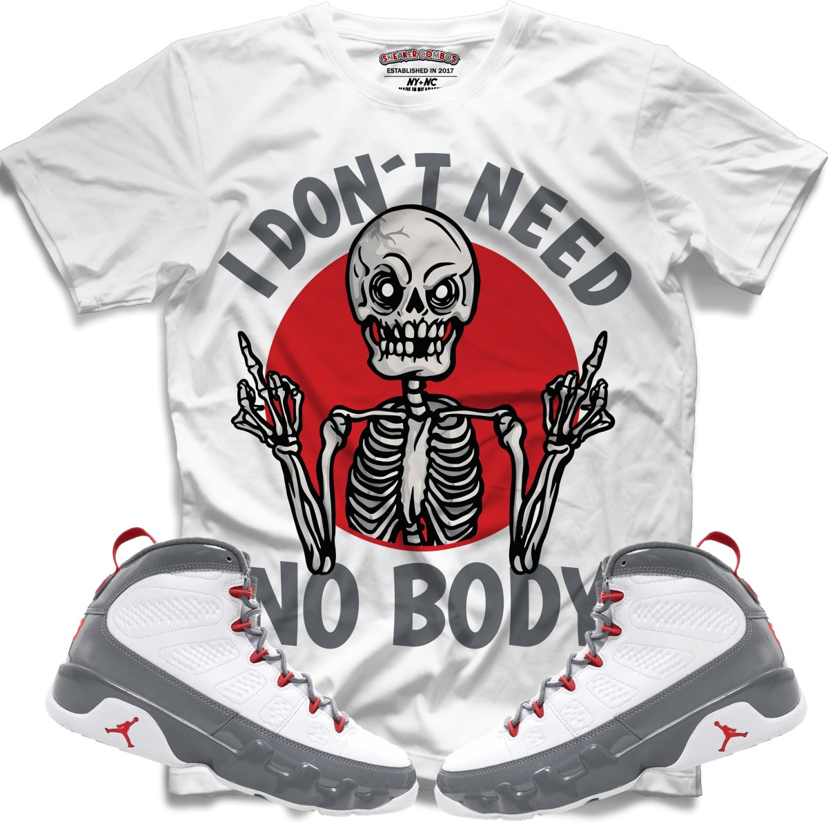 I Don't Need Nobody (Retro 9 Fire Red) T-Shirt - Misguided