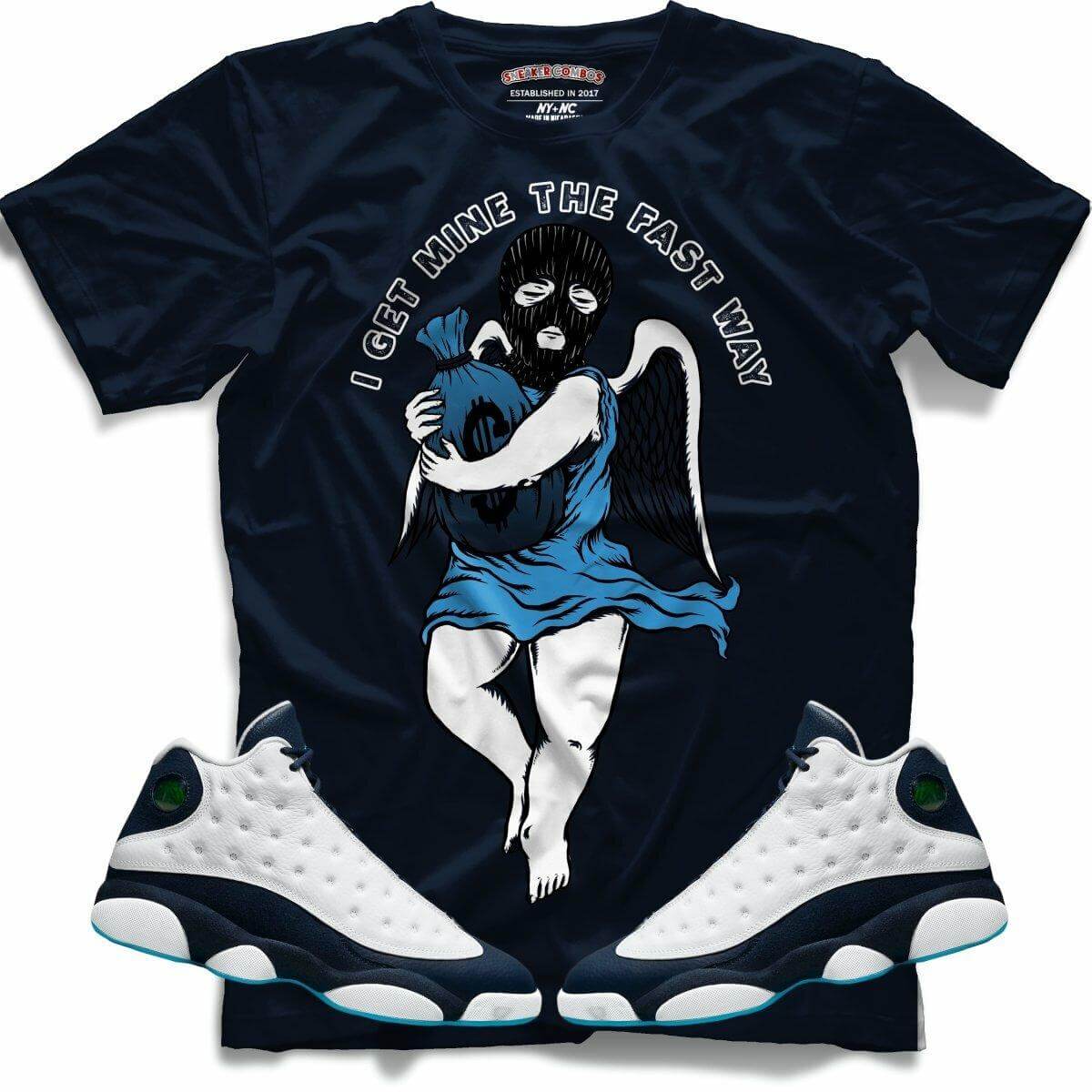 I Get Mine The Fast Way (Retro 13 Obsidian) T-Shirt - Misguided