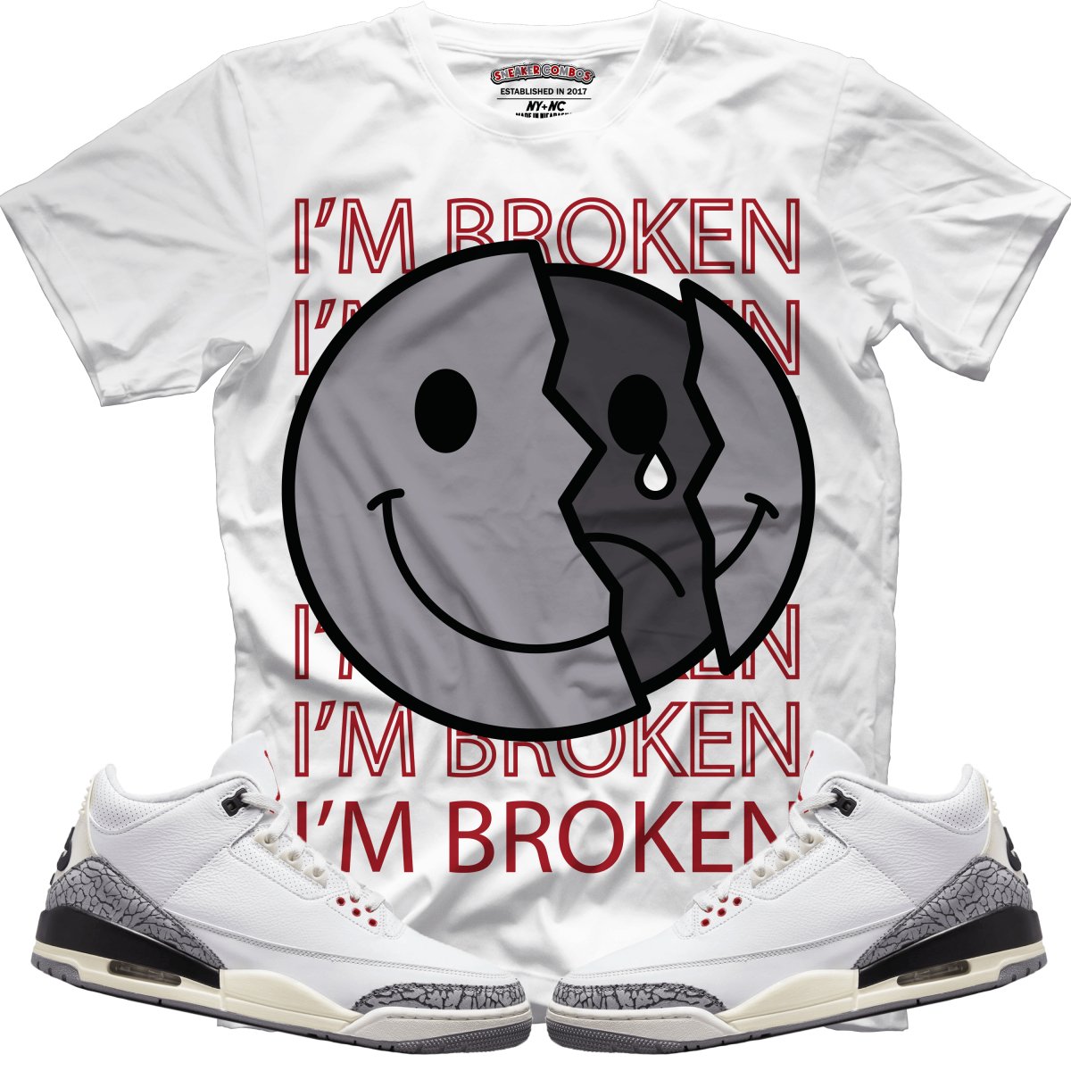 I'm Broken (Retro 3 White Cement) T-Shirt - Misguided