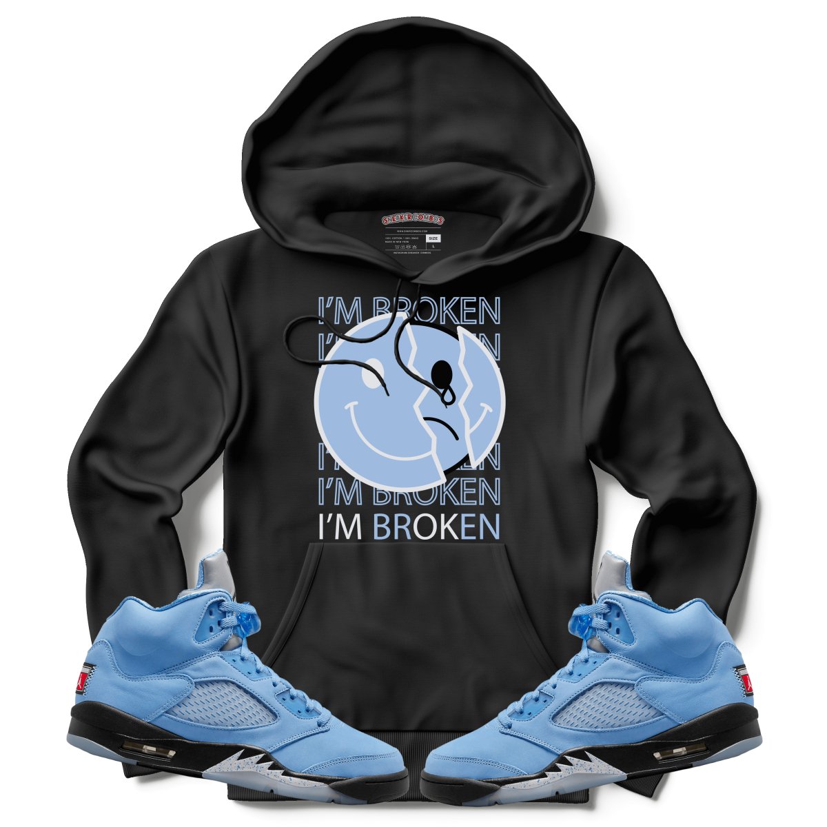 I'm Broken (Retro 5 UNC) Hoodie - Misguided