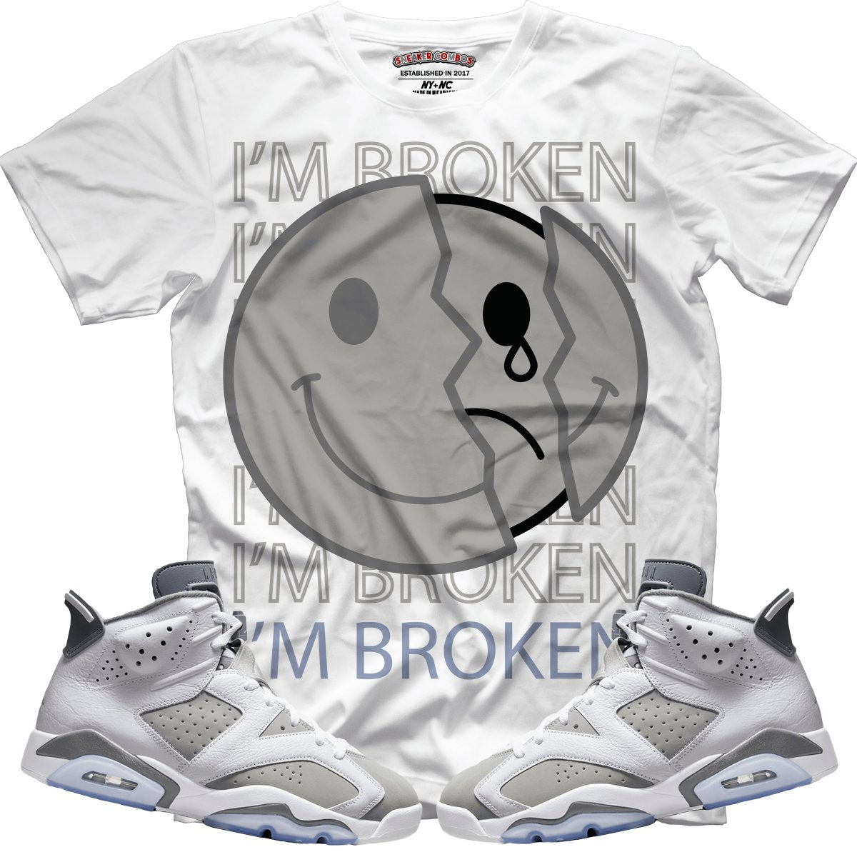 I'm Broken (Retro 6 Cool Grey) T-Shirt - Misguided