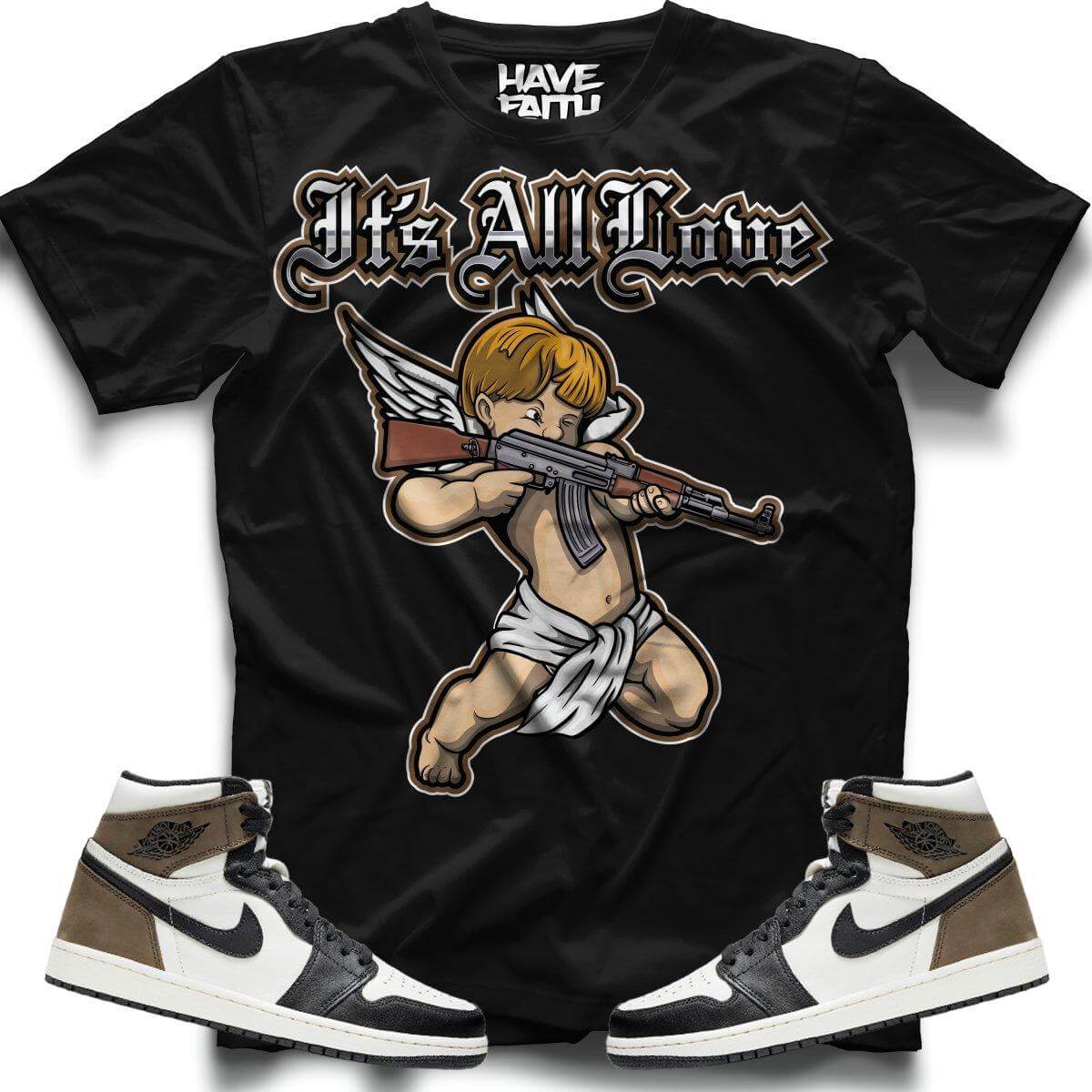 It's All Love (Dark Mocha Retro 1's) T-Shirt - Misguided