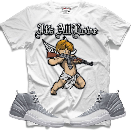 It's All Love (Retro 12 Stealth) T-Shirt - White - Misguided