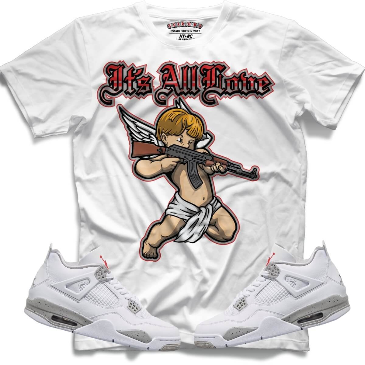 Its All Love (Retro 4 White Oreo) T-Shirt - Misguided