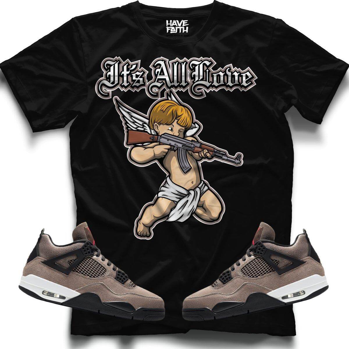 It's All Love (Taupe Retro 4's) T-Shirt - Misguided