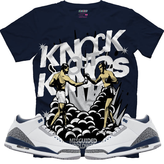 Knock Out Kings (Air Jordan 3 White Navy) T-Shirt - Misguided