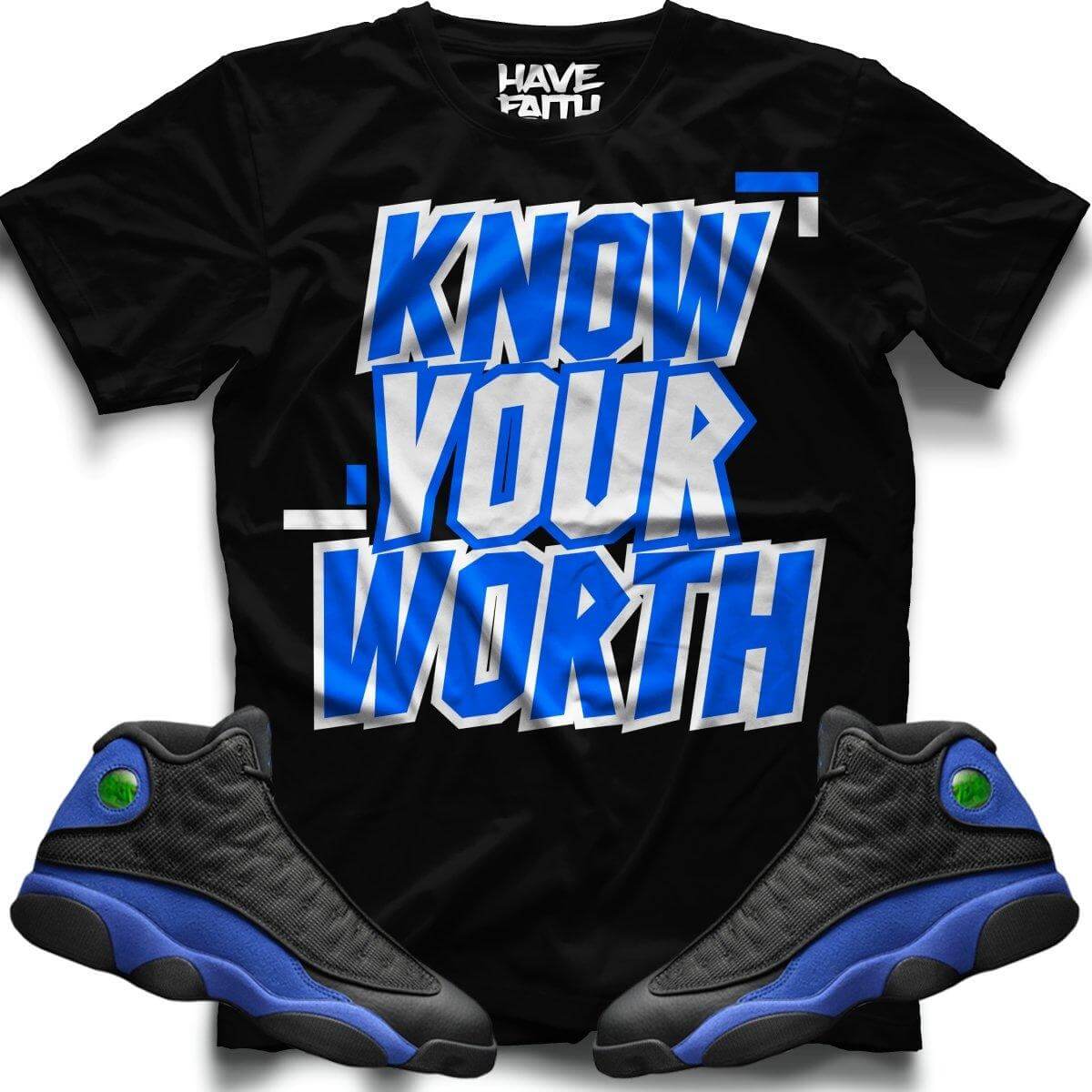 Know Your Worth (Black Hyper Royal Retro 13's) T-Shirt - Misguided