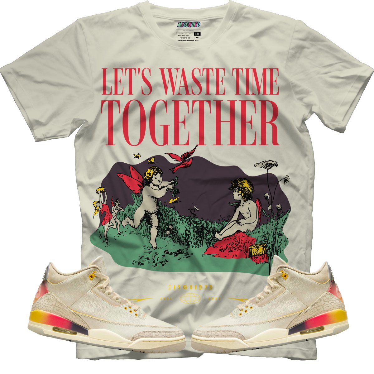 Let's Waste Time Together (Air Jordan 3 J Balvin Medellín Sunset) T-Shirt - Misguided