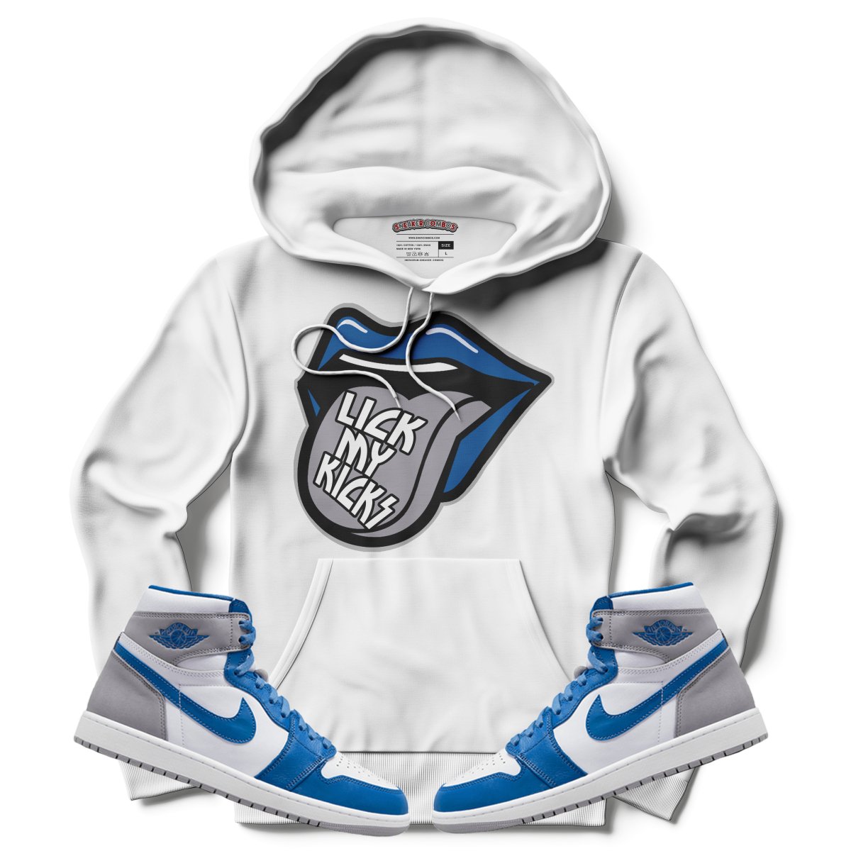 Lick My Kicks (Retro 1 True Blue) Hoodie - Misguided