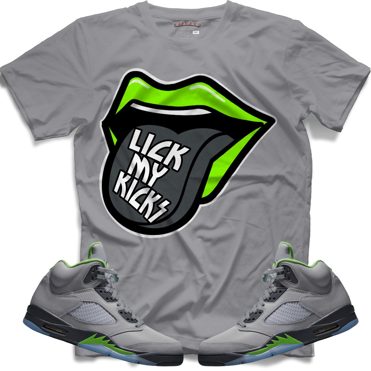 Lick My Kicks (Retro 5 Green Bean) T-Shirt - Misguided