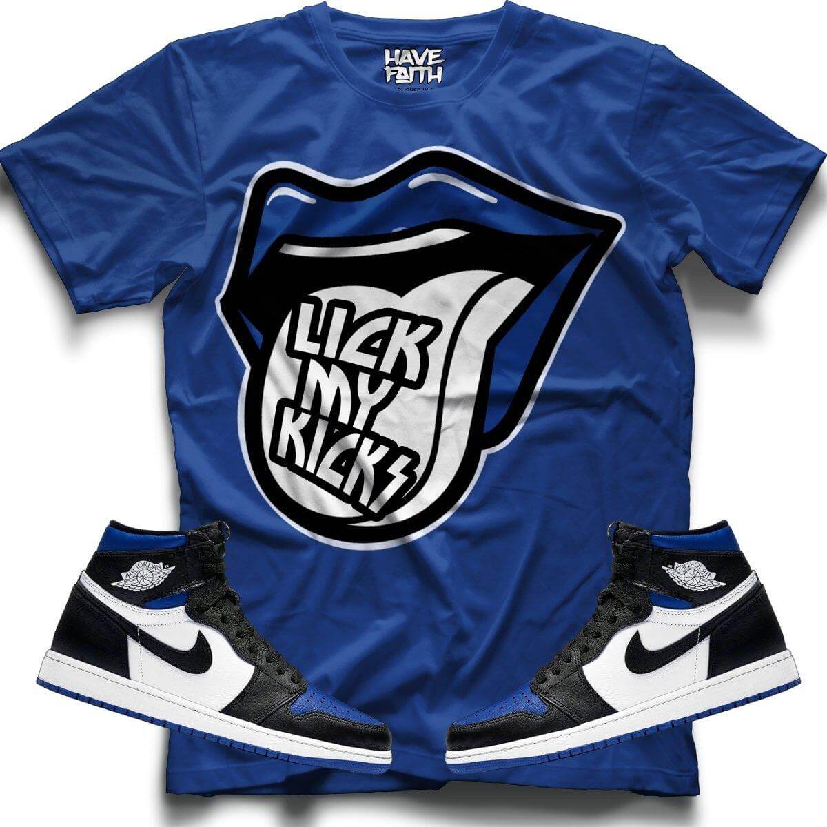 Lick My Kicks (Royal Toe Retro 1's) T-Shirt - Misguided