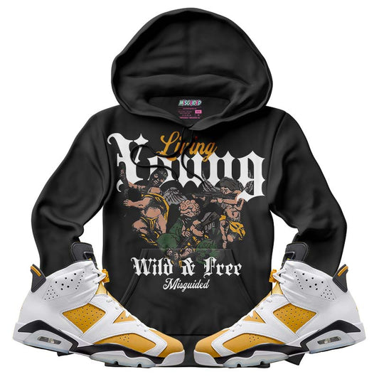 Living Young Wild And Free (Air Jordan 6 Retro High OG Yellow Ochre) Hoodie - Misguided