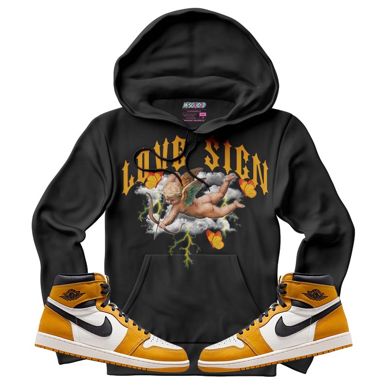 Love Sign (Air Jordan 1 Retro High OG 'Yellow Ochre) Hoodie - Misguided