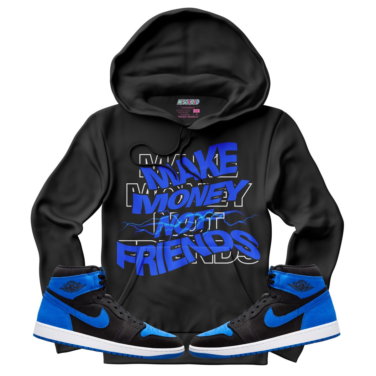 Make Money Not Friends (Air Jordan 1 Royal Reimagined) Hoodie - Misguided