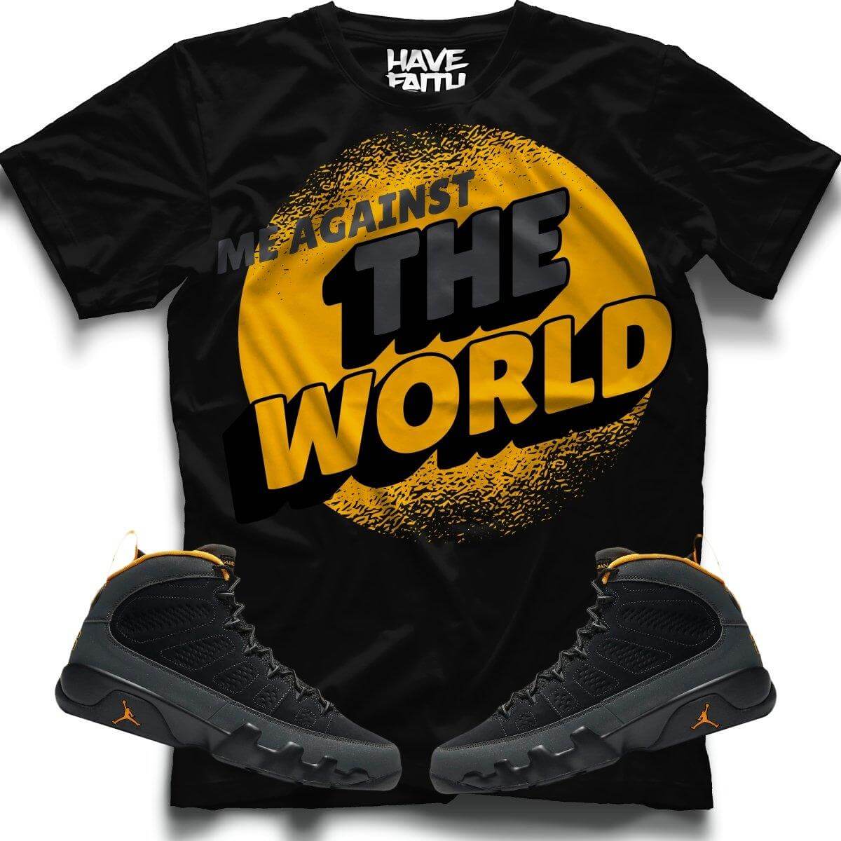 Me against the world (Air Jordan 9 University Gold) T-Shirt - Misguided