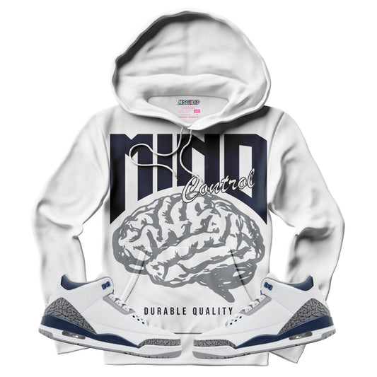 Mind Control (Air Jordan 3 White Navy) Hoodie - Misguided