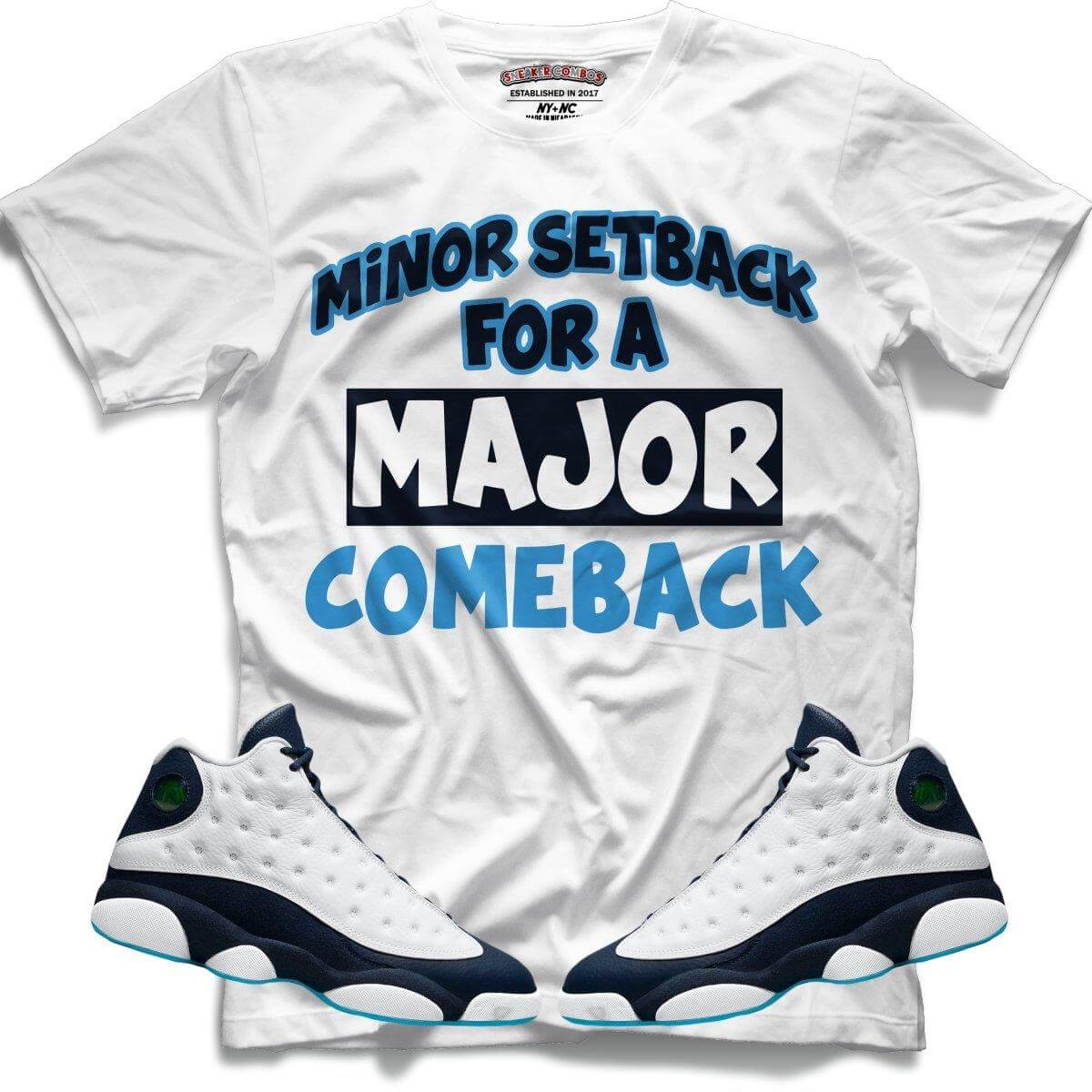 Minor Setback For A Major Comeback (Retro 13 Obsidian) T-Shirt - Misguided