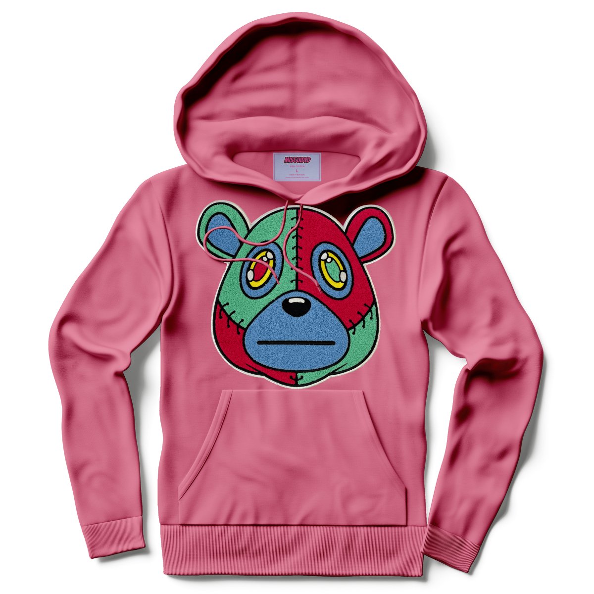 Misguided Chenille Hoodie - Pink - Misguided