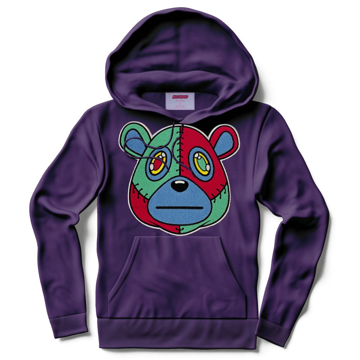 Misguided Chenille Hoodie - Purple - Misguided