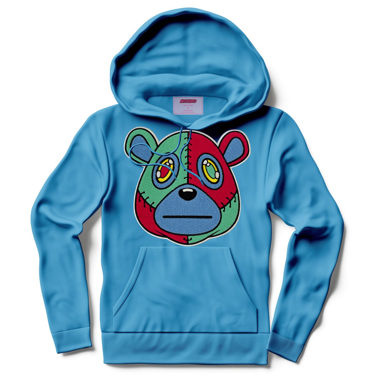 Misguided Chenille Hoodie - Sky Blue - Misguided