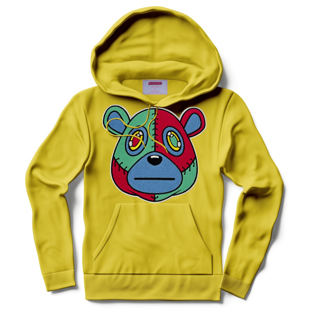 Misguided Chenille Hoodie - Yellow - Misguided