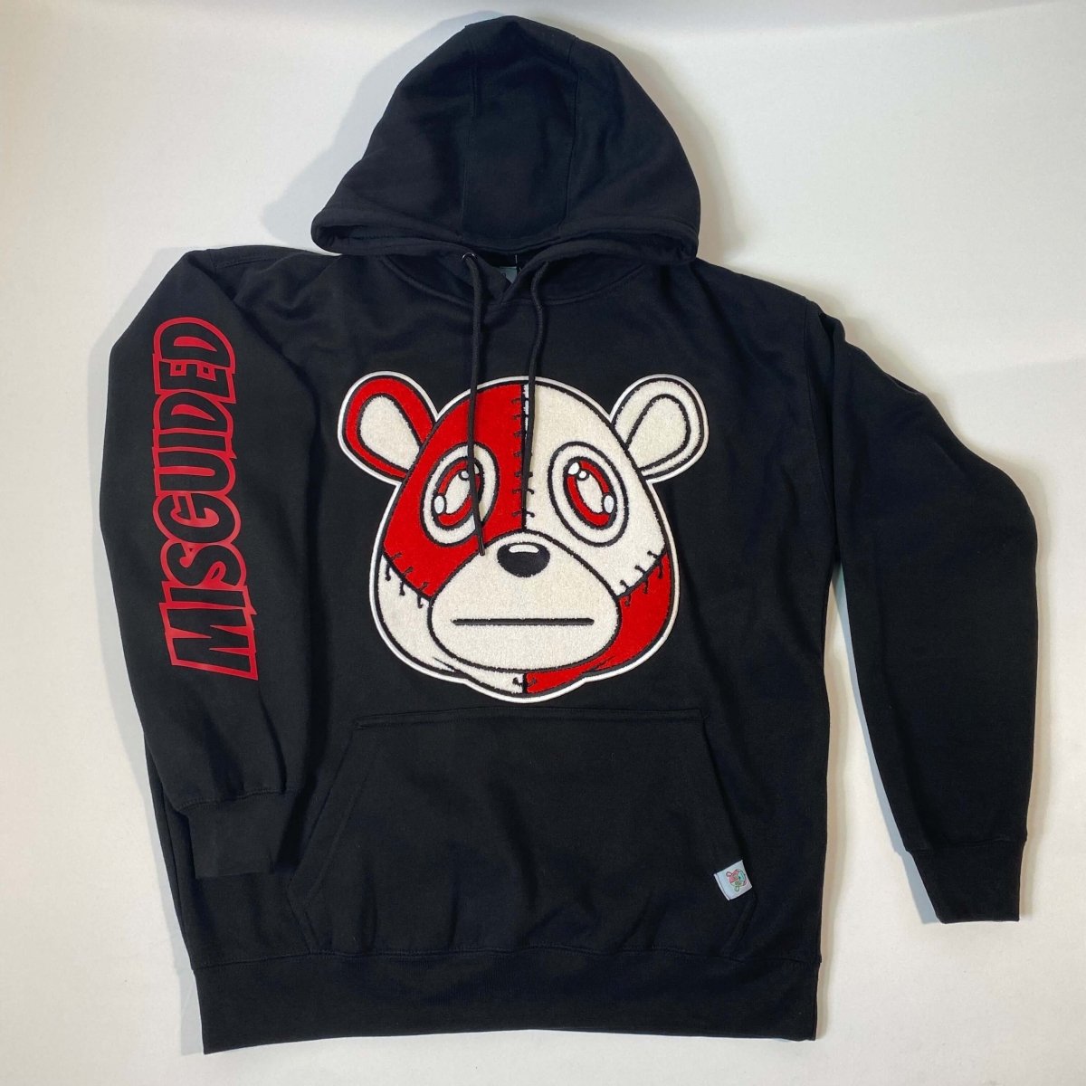 Misguided Chenille (Red Oreo 6's) Hoodie - Black - Misguided