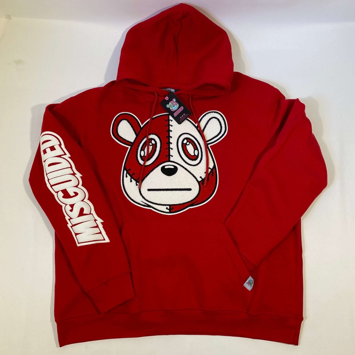 Misguided Chenille (Red Oreo 6's) Hoodie - Red - Misguided