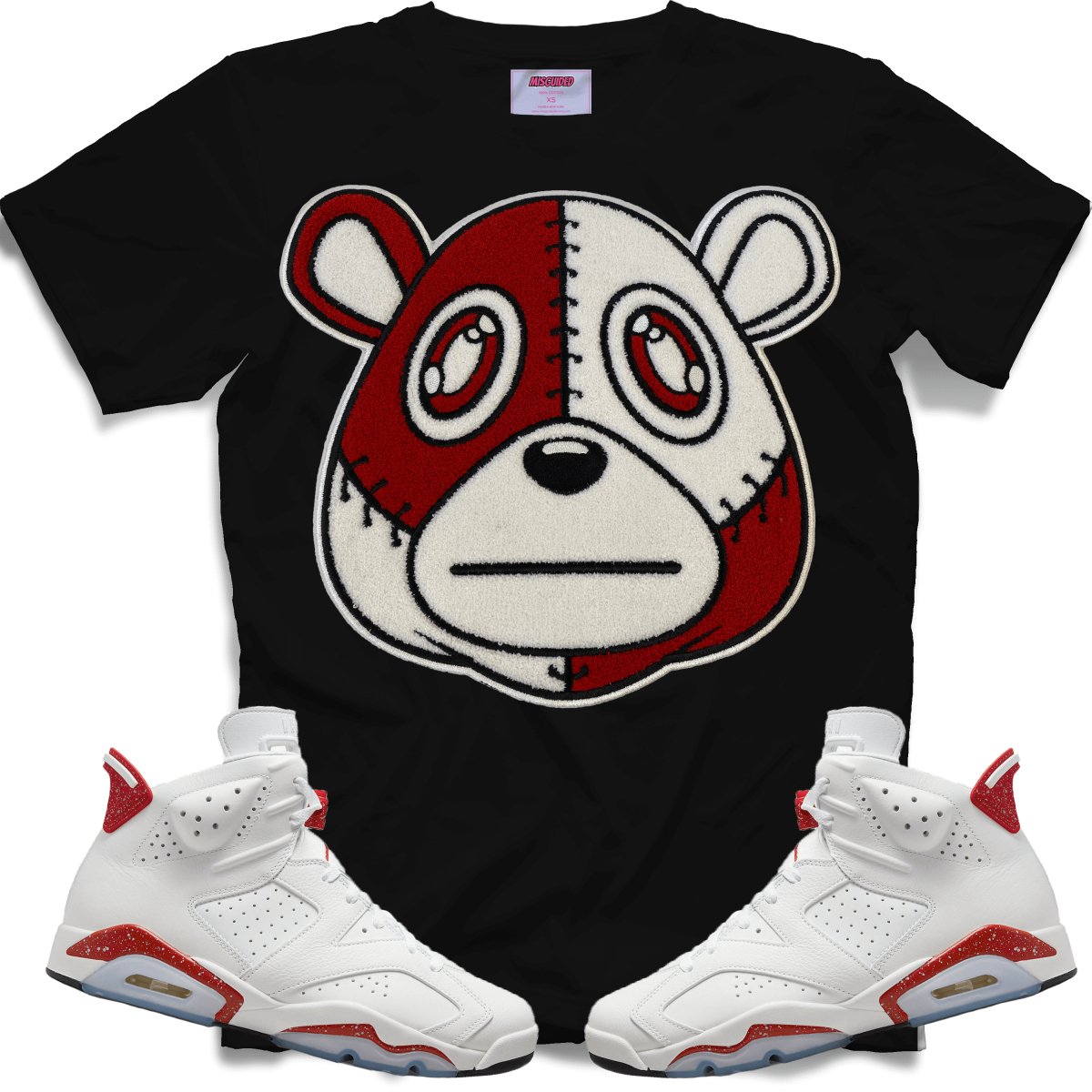 Misguided Chenille (Red Oreo 6's) T-Shirt - Black - Misguided