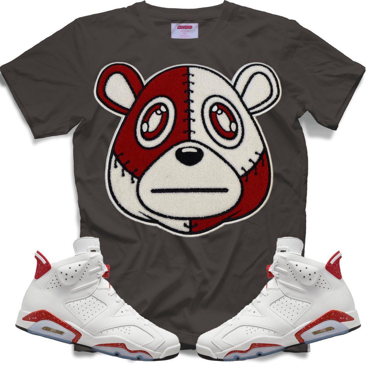 Misguided Chenille (Red Oreo 6's) T-Shirt - Dark Grey - Misguided