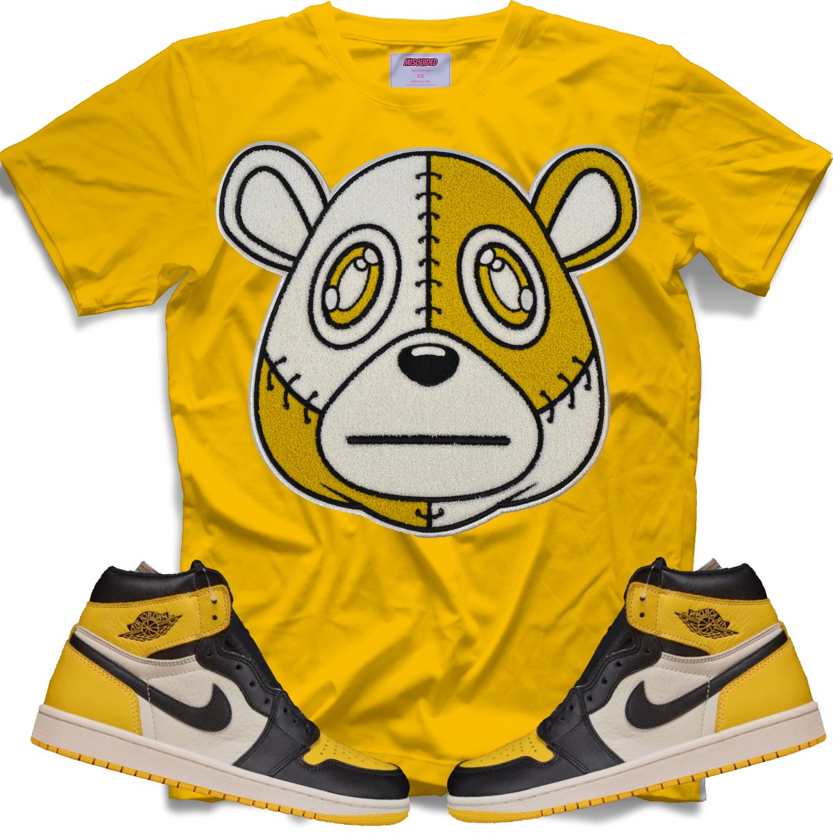 Misguided Chenille (Retro 1 Taxi) T-Shirt - Yellow - Misguided