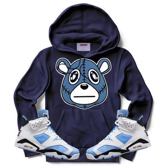 Misguided Chenille (UNC 6's) Hoodie - Navy Blue - Misguided