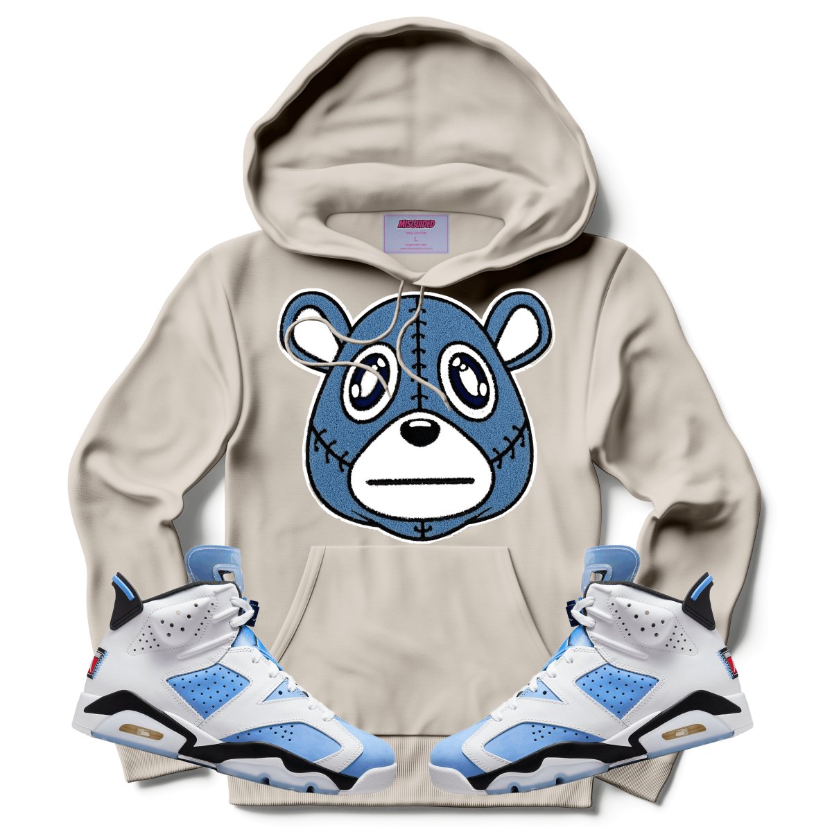 Misguided Chenille (UNC 6's) Hoodie - Sand - Misguided