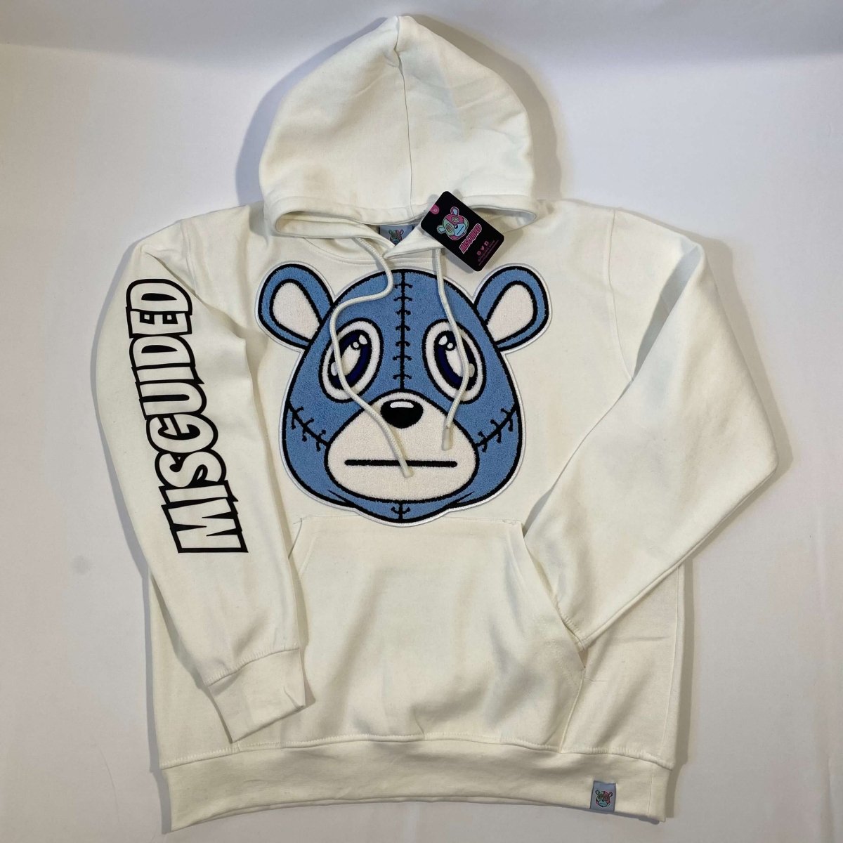 Misguided Chenille (UNC 6's) Hoodie - White - Misguided