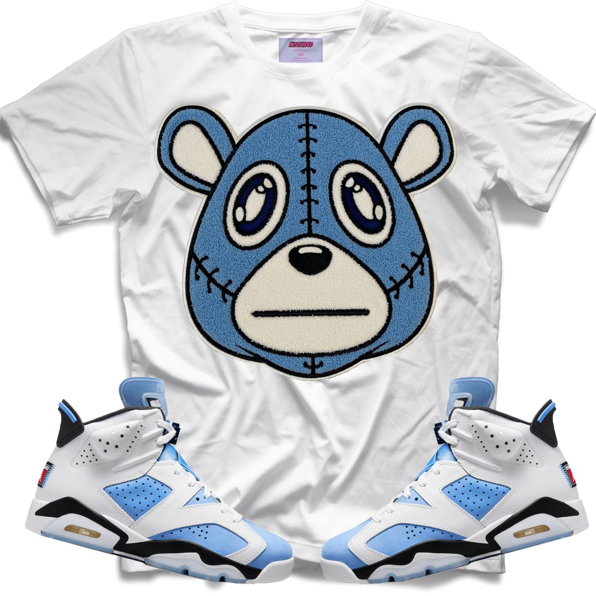 Misguided Chenille (UNC 6's) T-Shirt - White - Misguided