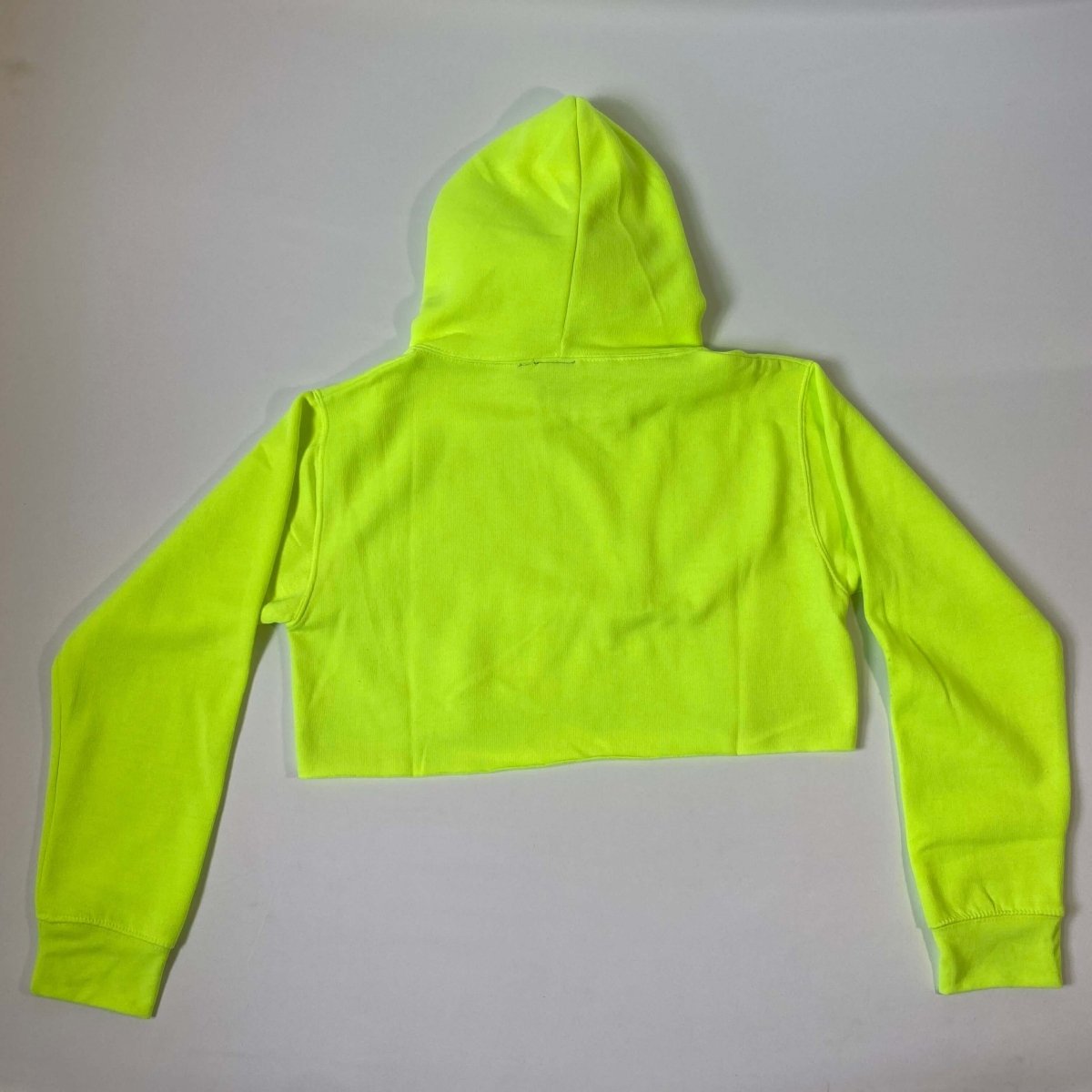 Misguided Crop Top Hoodie - Neon Yellow - Misguided