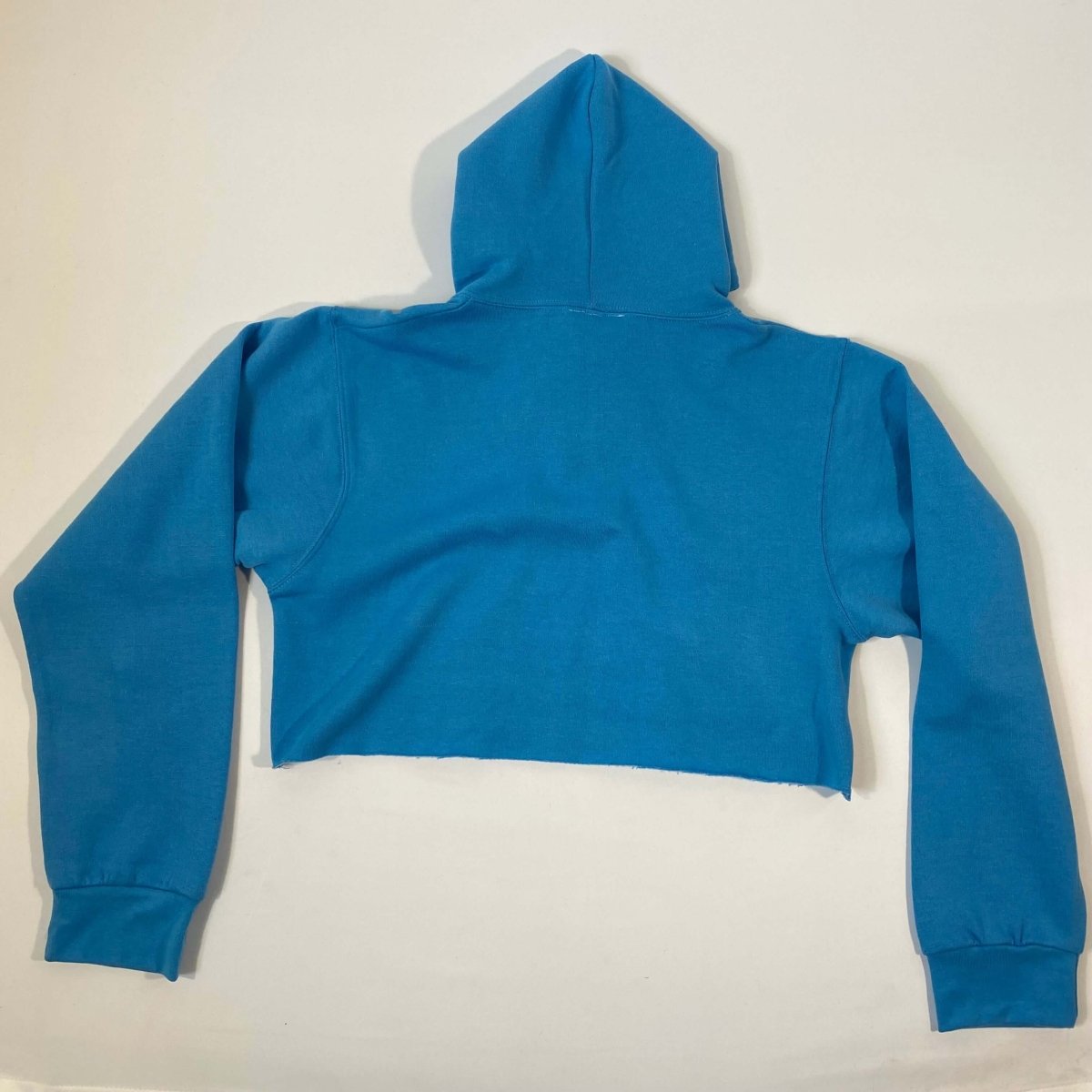 Misguided Crop Top Hoodie - Sky Blue - Misguided