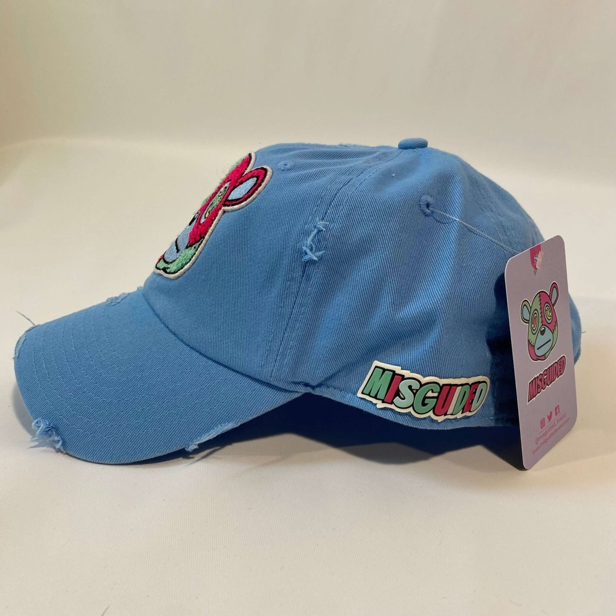 Misguided Distressed Dad Hat - Baby Blue - Misguided