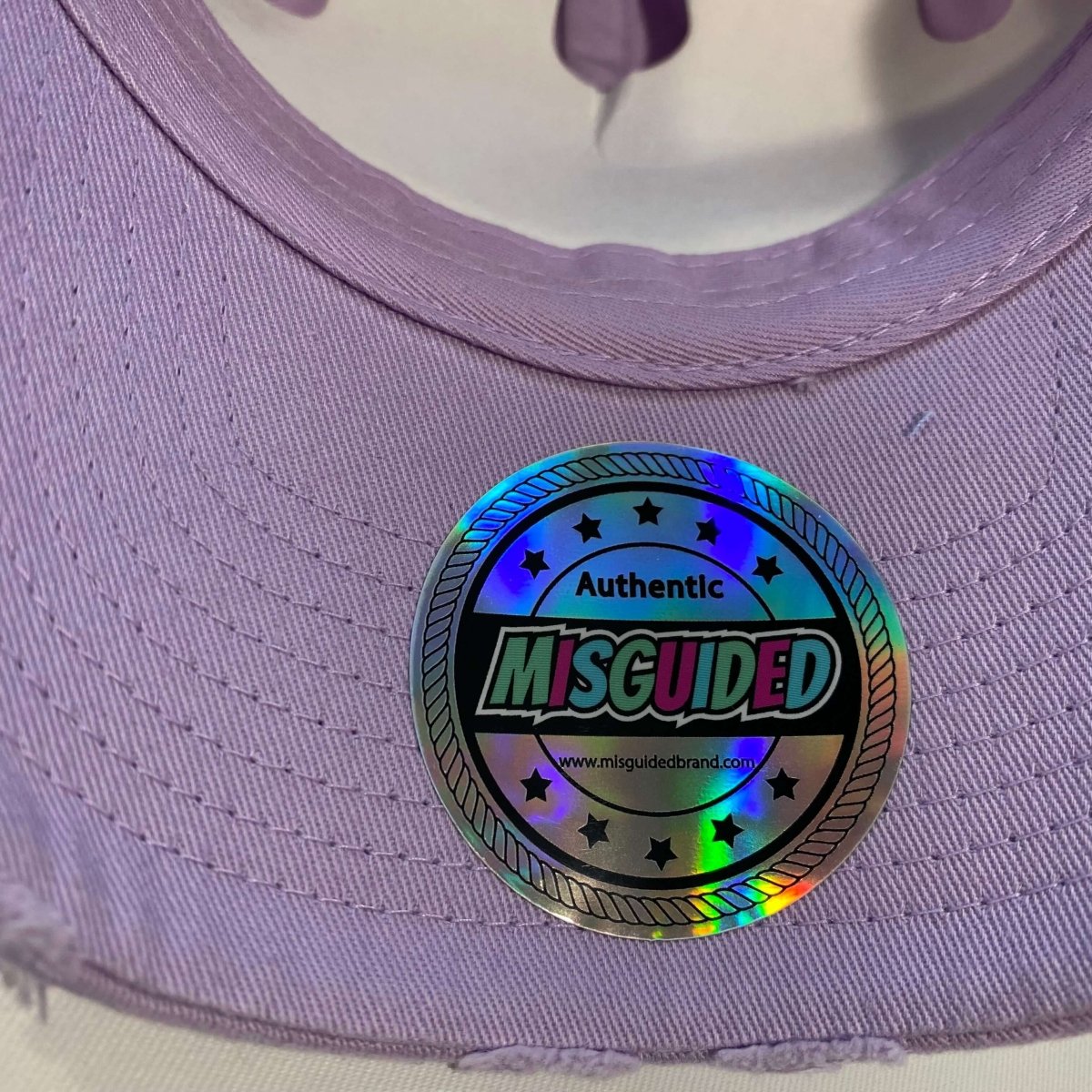 Misguided Distressed Dad Hat - Lavender - Misguided