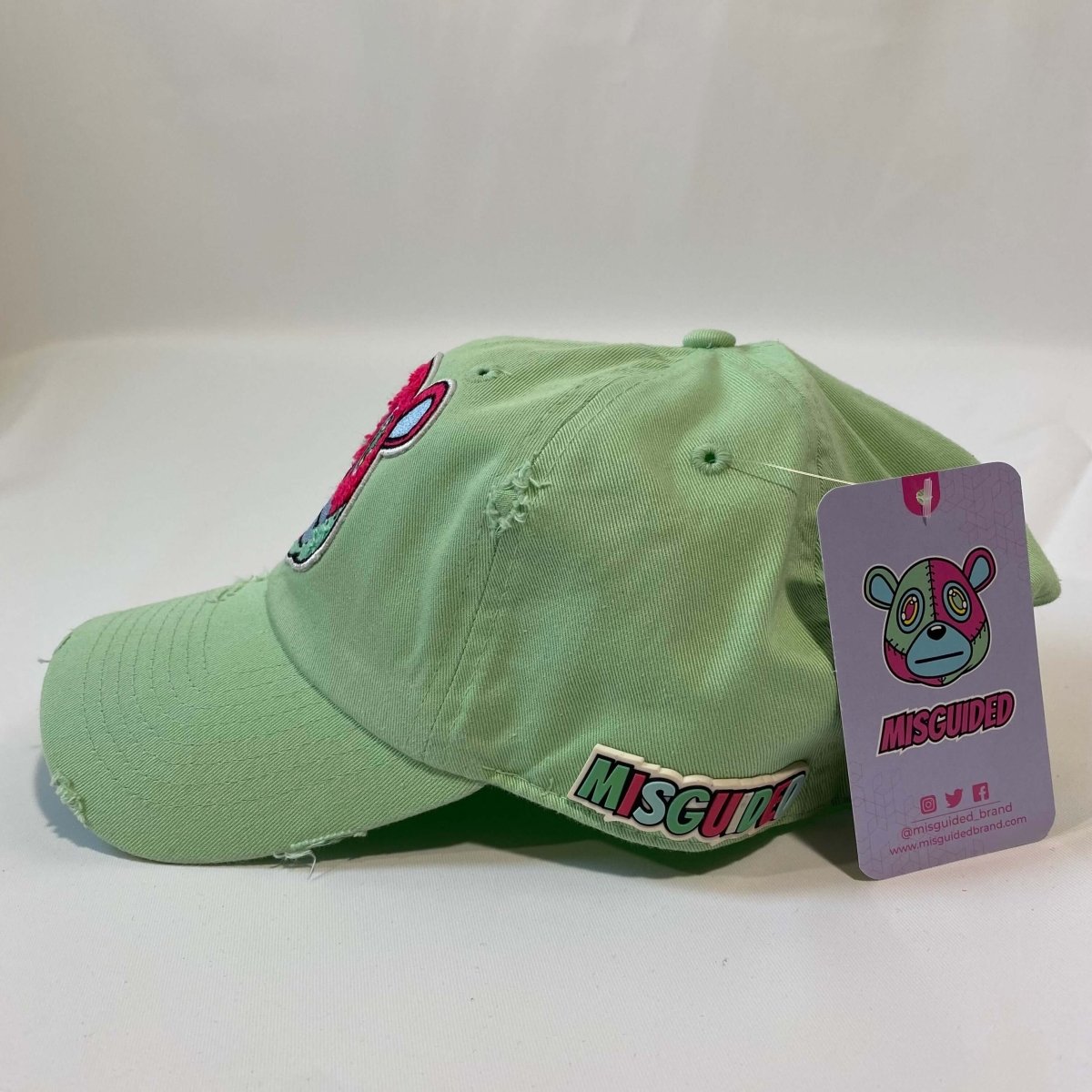 Misguided Distressed Dad Hat - Mint - Misguided