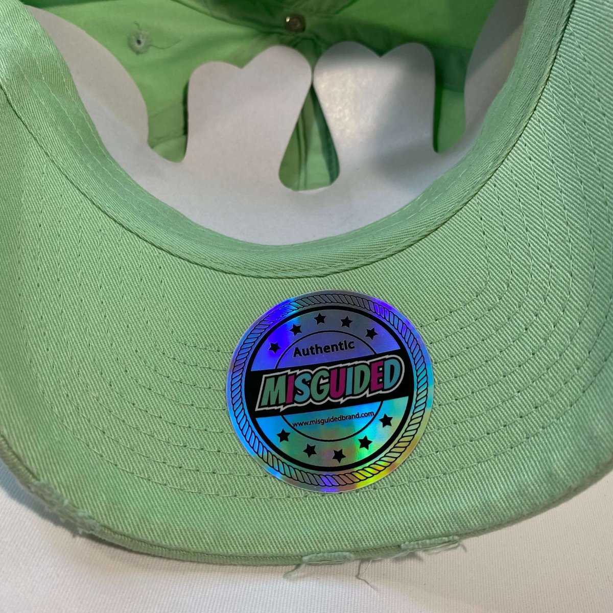 Misguided Distressed Dad Hat - Mint - Misguided