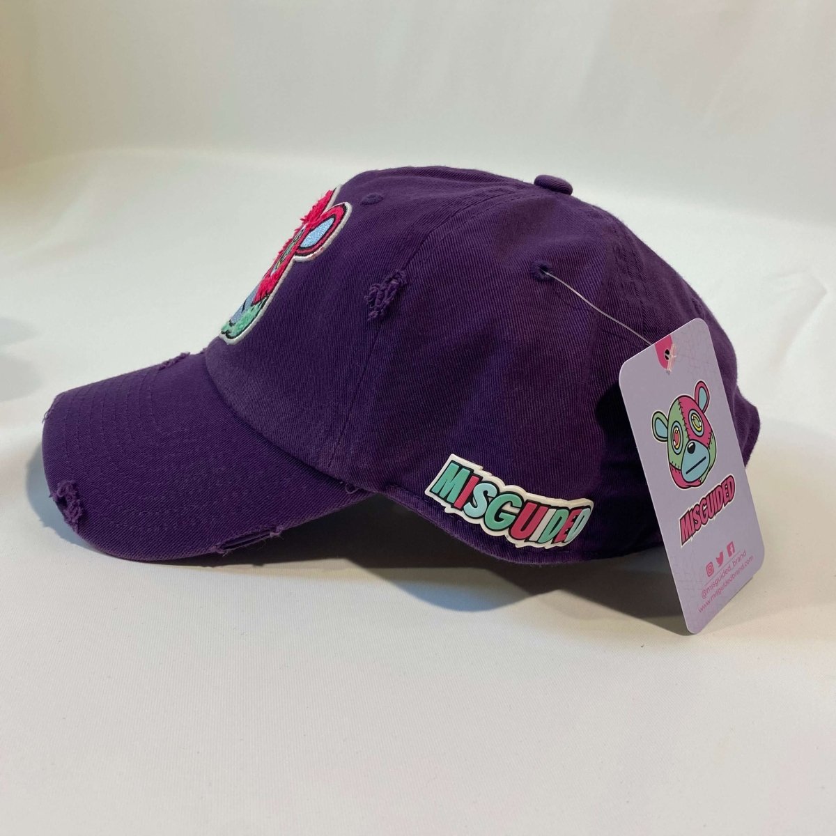 Misguided Distressed Dad Hat - Purple - Misguided