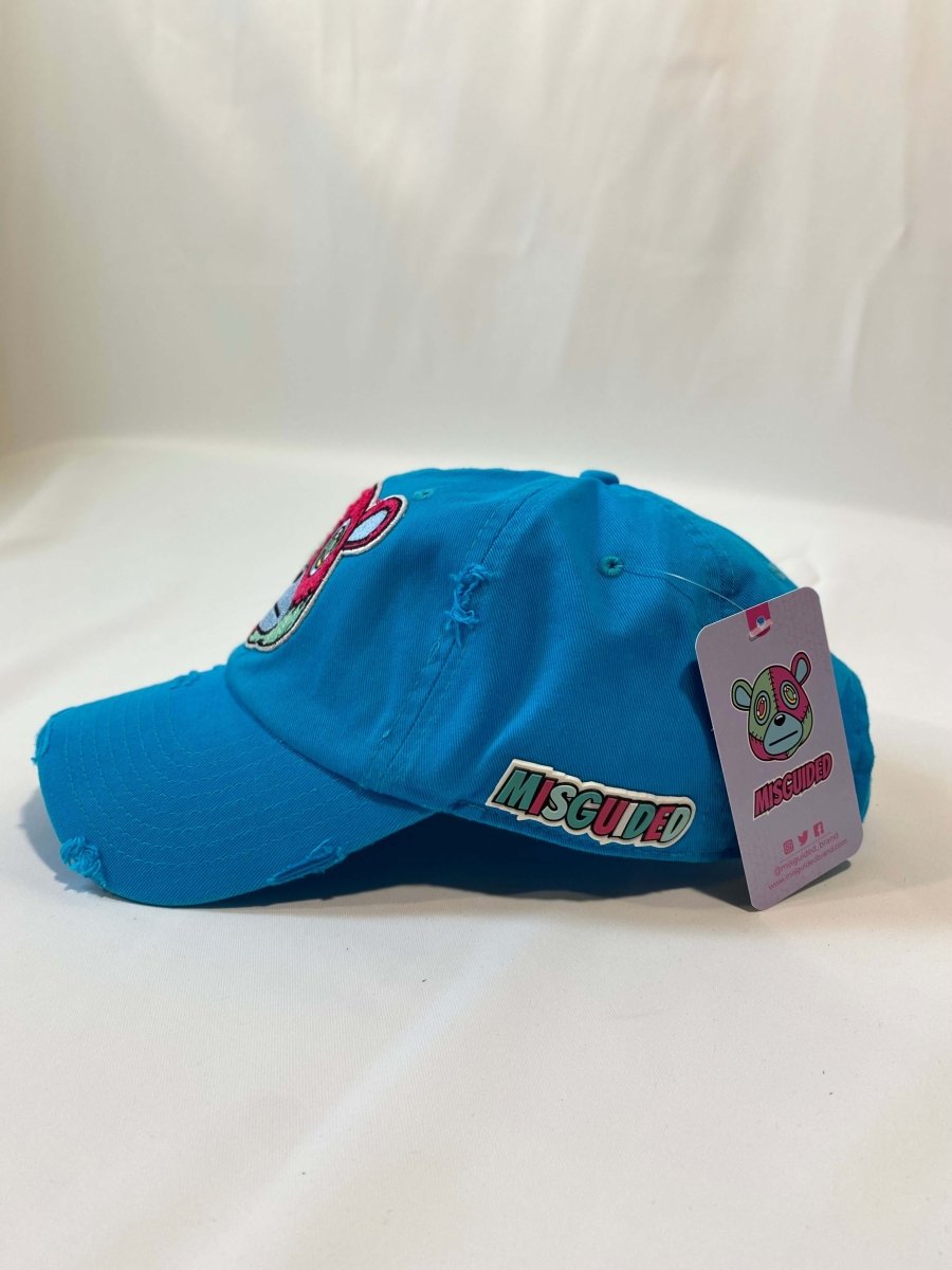 Misguided Distressed Dad Hat - Sky Blue - Misguided