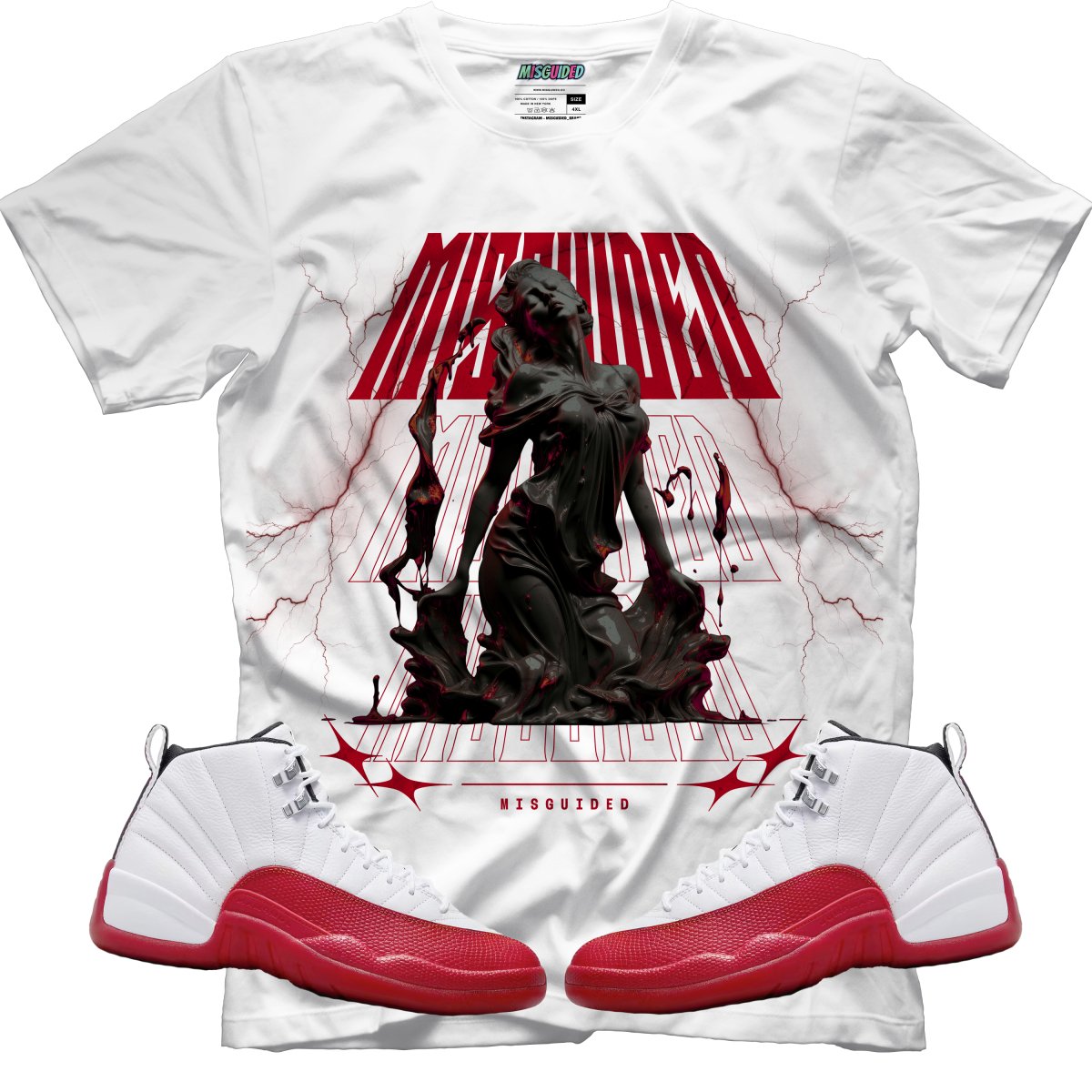 Misguided Godess (Air Jordan 12 Cherry) T-Shirt - Misguided