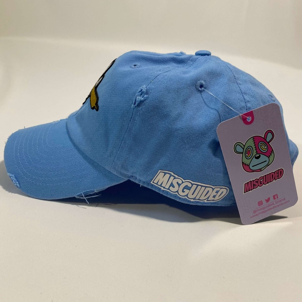 Misguided (Loud Hands) Distressed Dad Hat - Baby Blue - Misguided