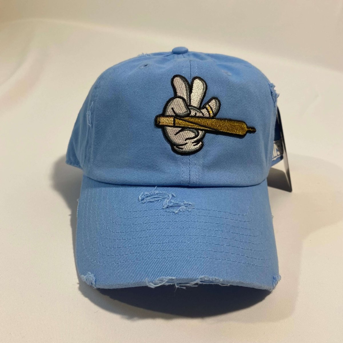 Misguided (Loud Hands) Distressed Dad Hat - Baby Blue - Misguided