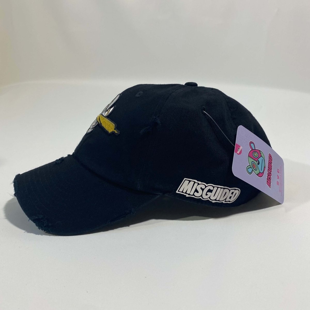 Misguided (Loud Hands) Distressed Dad Hat - Black - Misguided