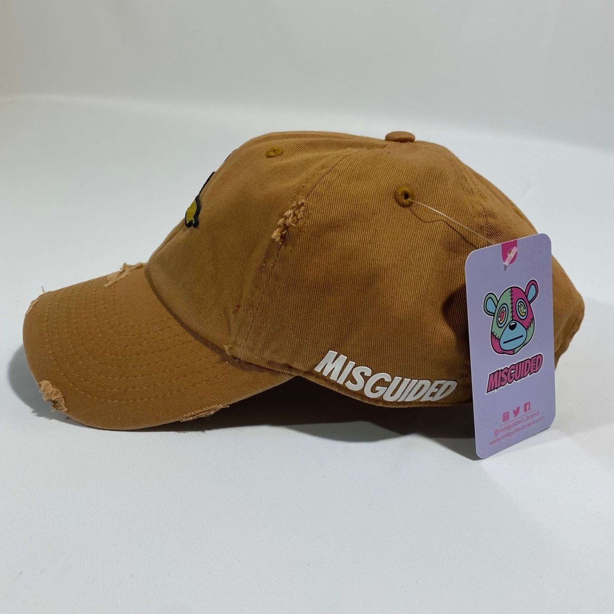 Misguided (Loud Hands) Distressed Dad Hat - Brown - Misguided