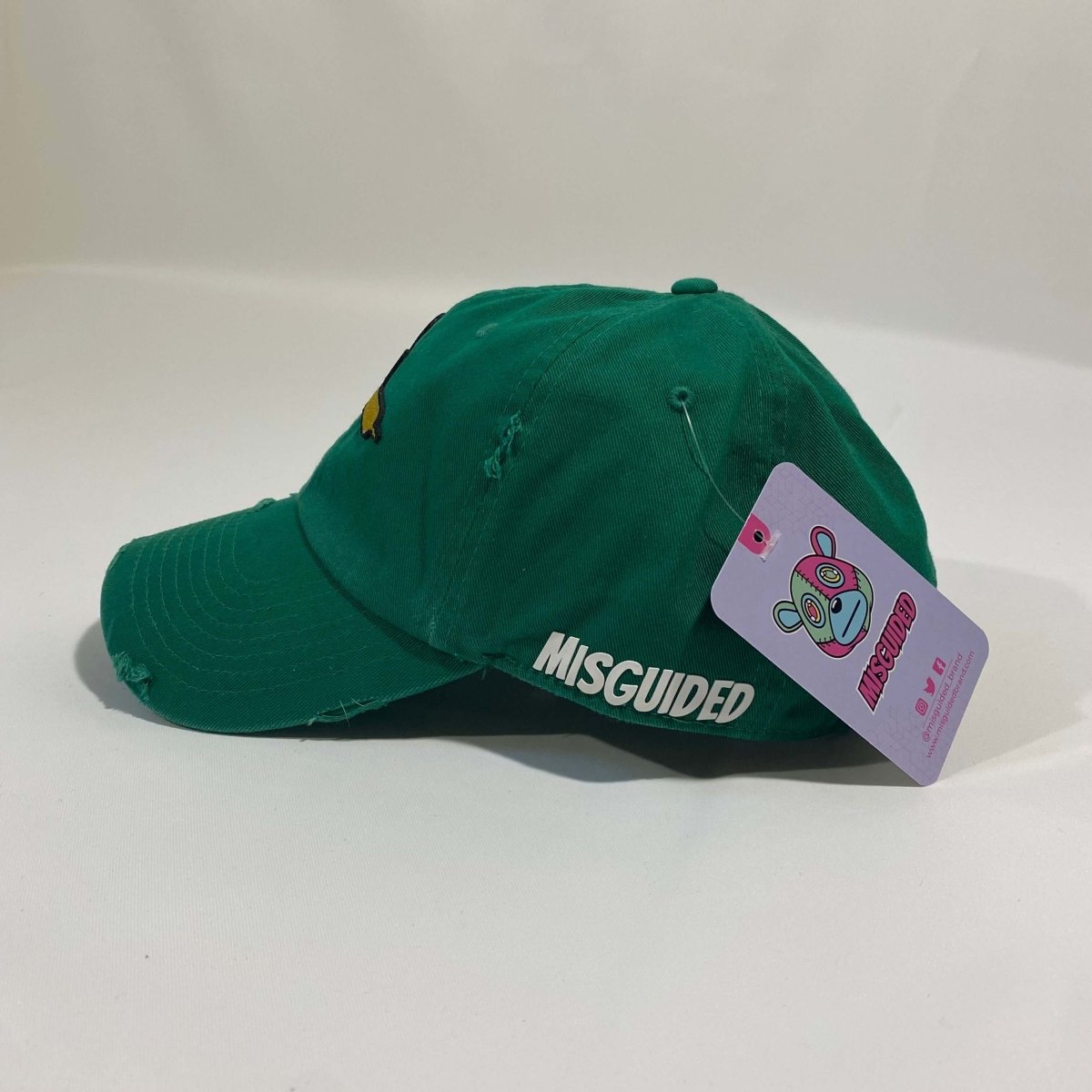 Misguided (Loud Hands) Distressed Dad Hat - Green - Misguided